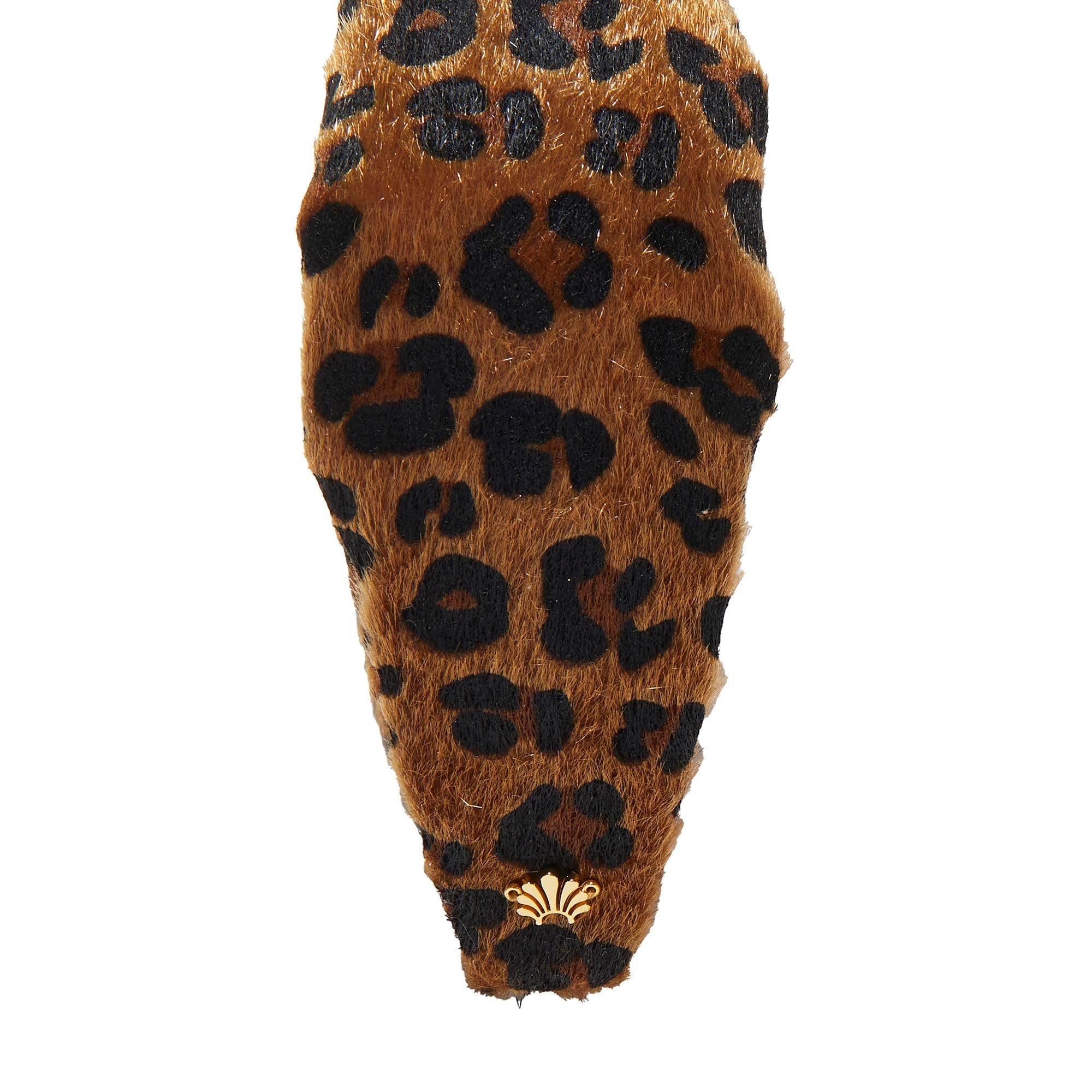 LEOPARD KNOTTED FAUX PONYHAIR HEADBAND