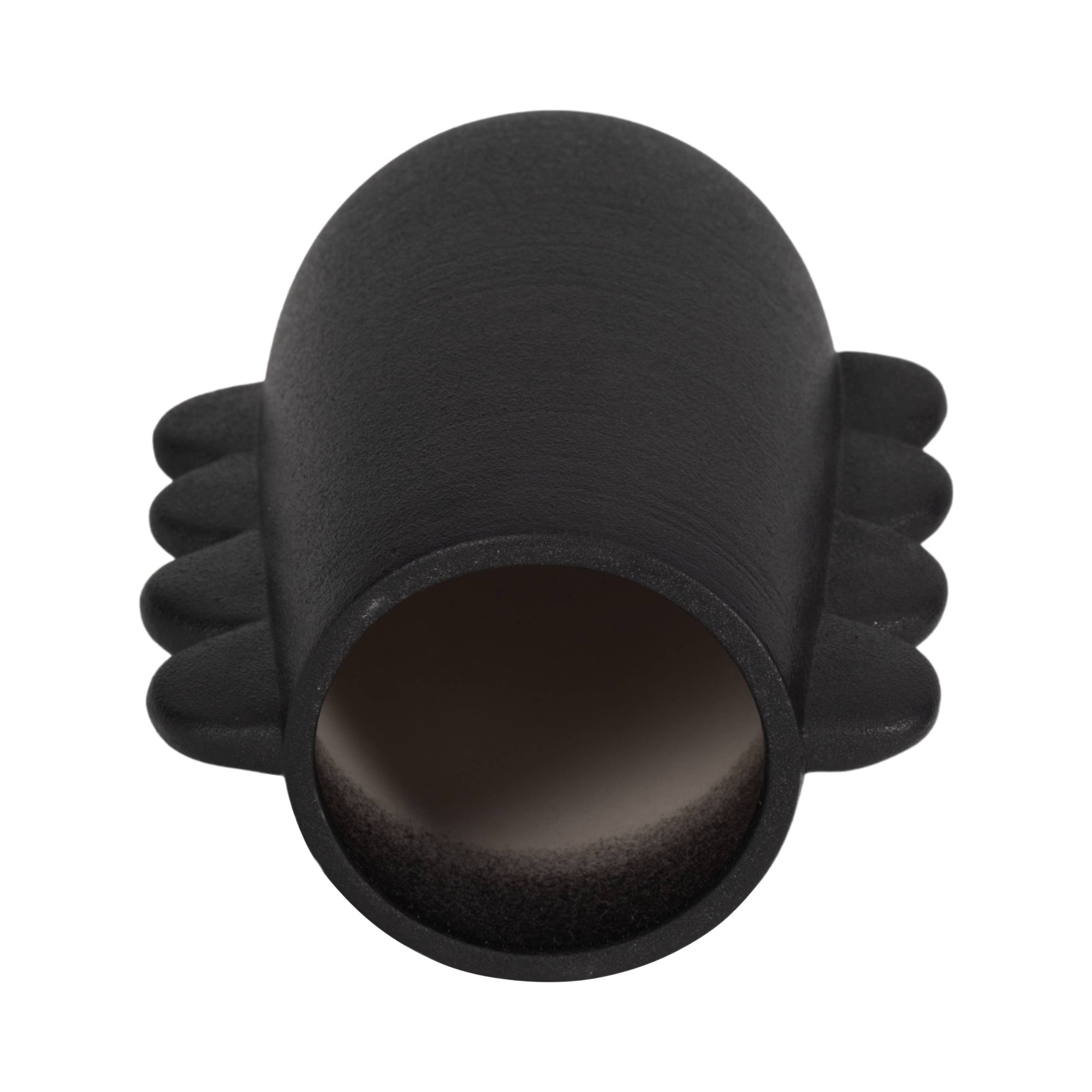 Ceramic Unique Eared Decorative Flower Vase - Black, 8 in.