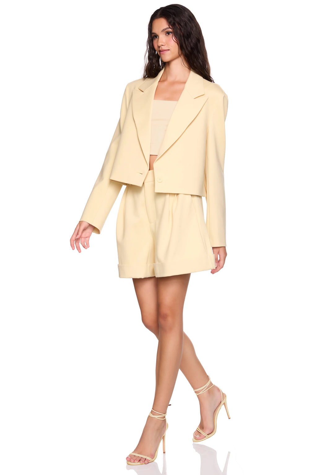 Ponte Cuff Short- Whipped Cream