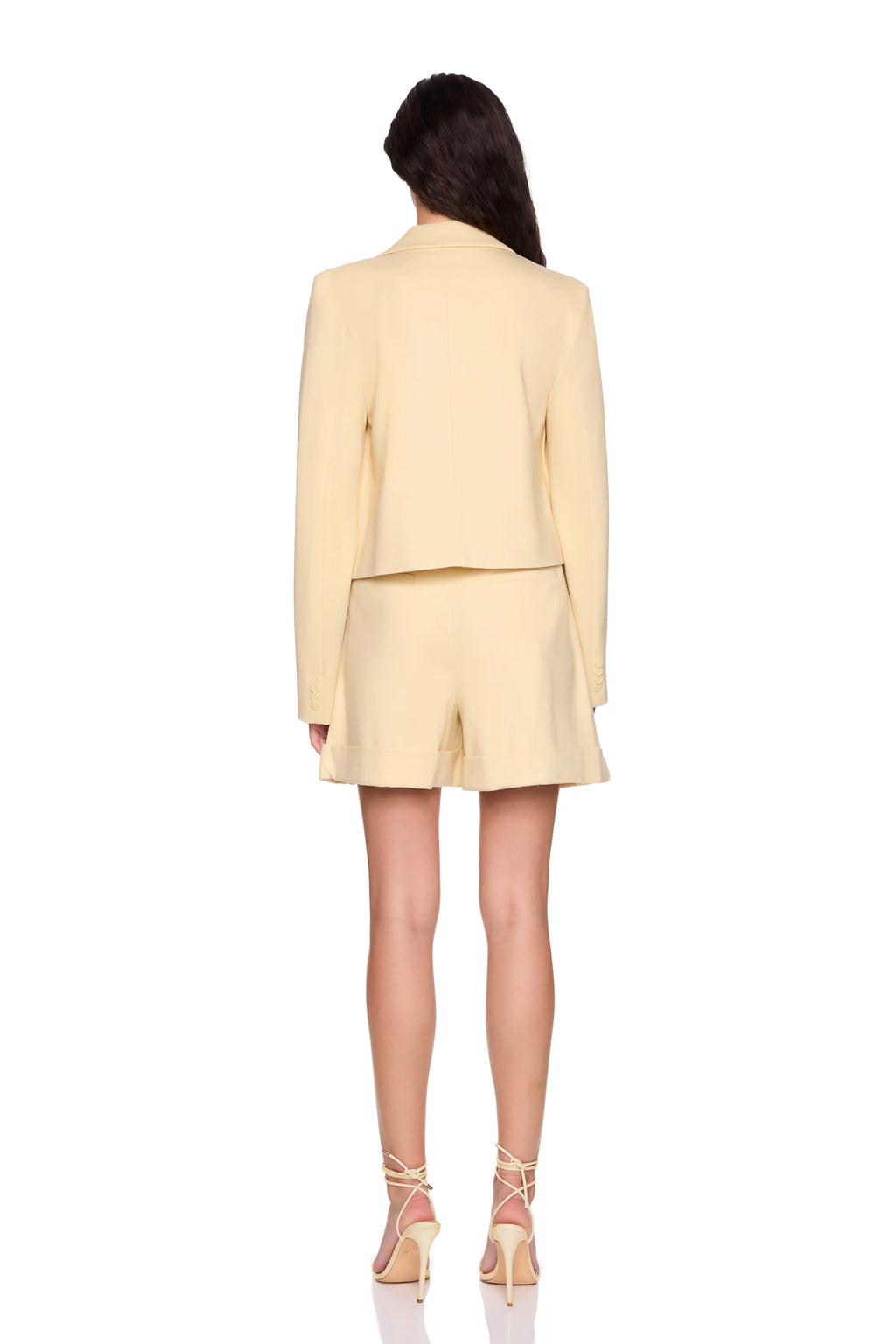Ponte Boxy Crop Jacket- Whipped Cream