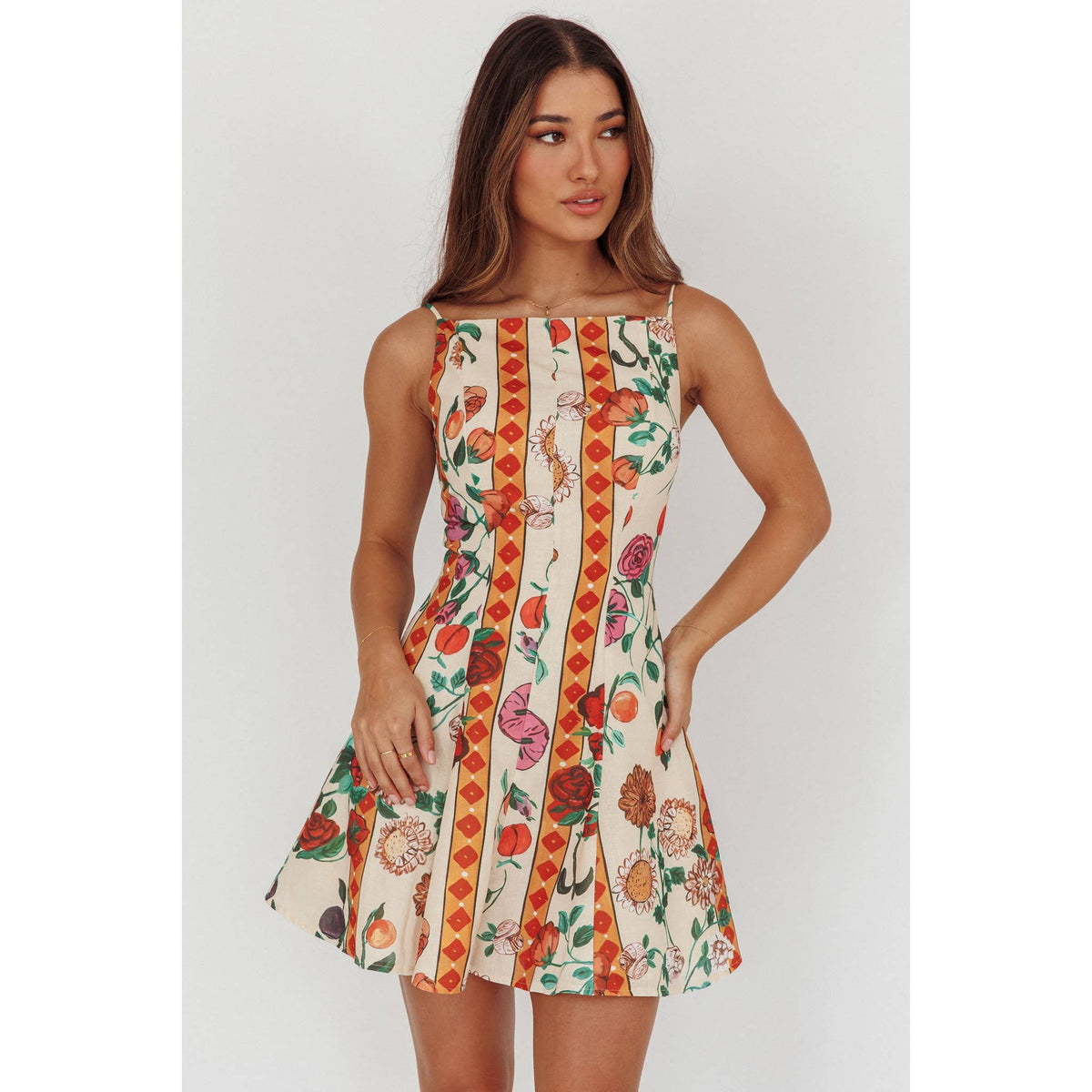Italian Floral Print Fit and Flare