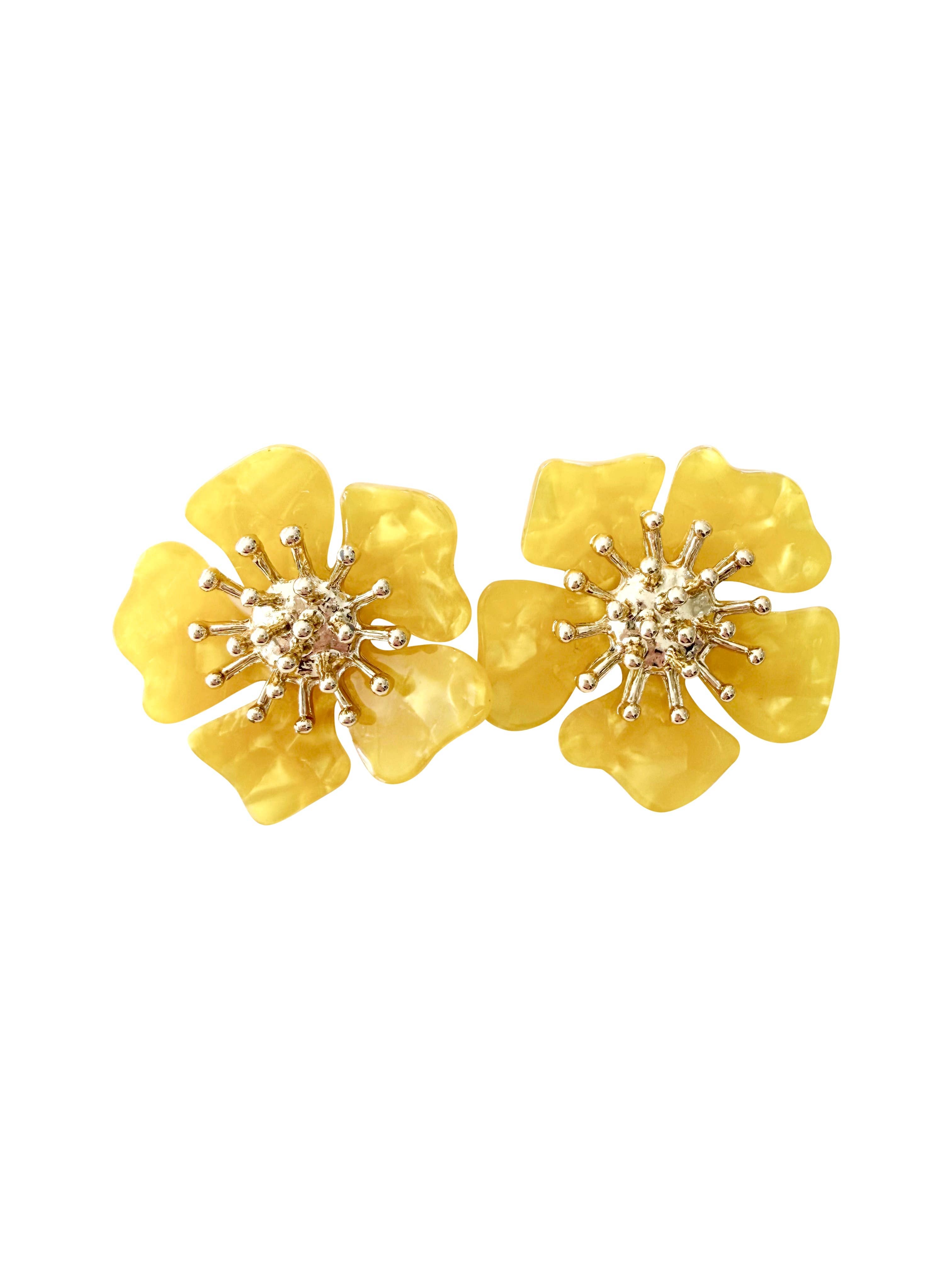 Torunn Flower Earrings- Yellow