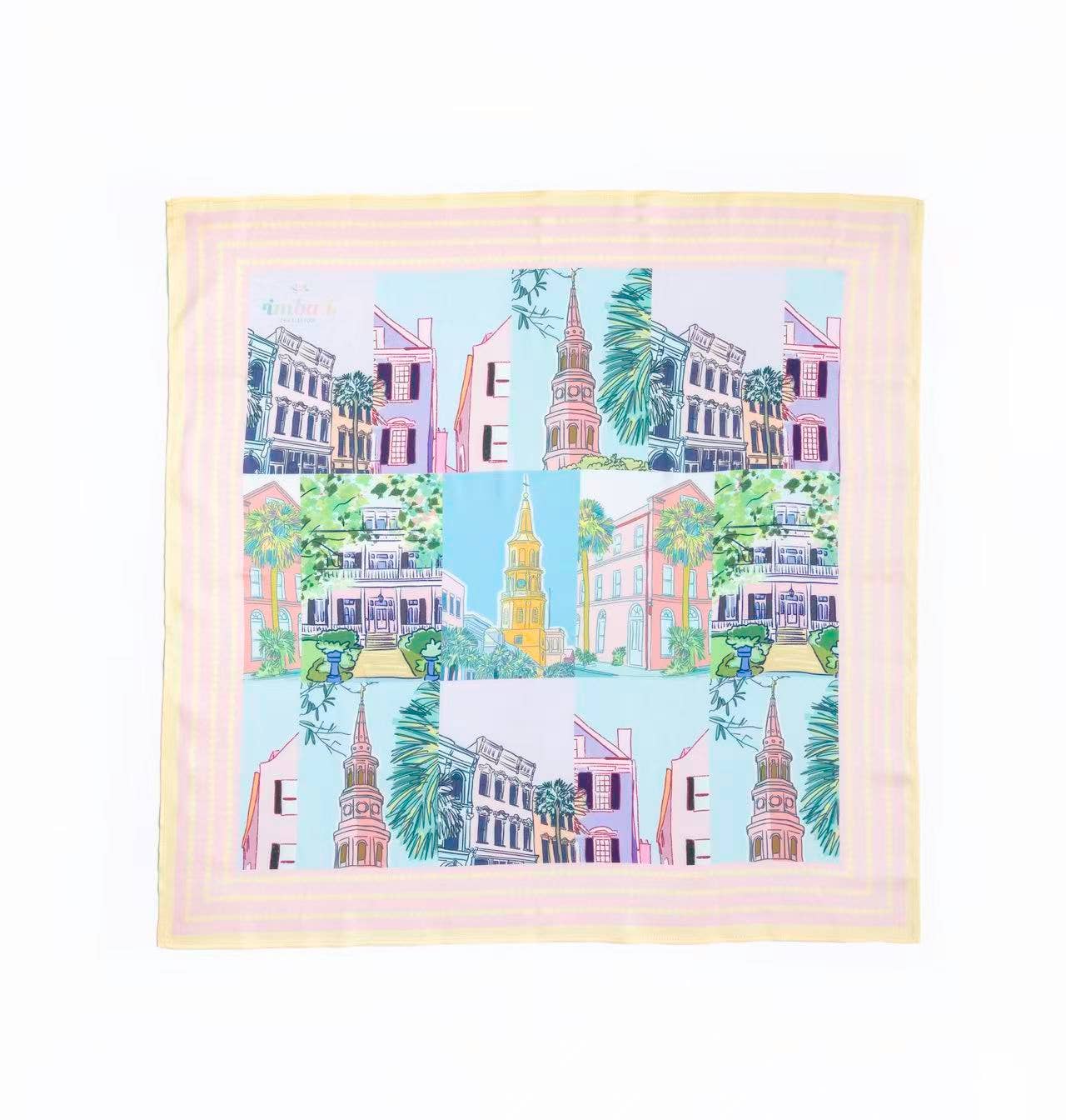 Charleston Pop Scarf 25x25" - Bright Artist Collaboration