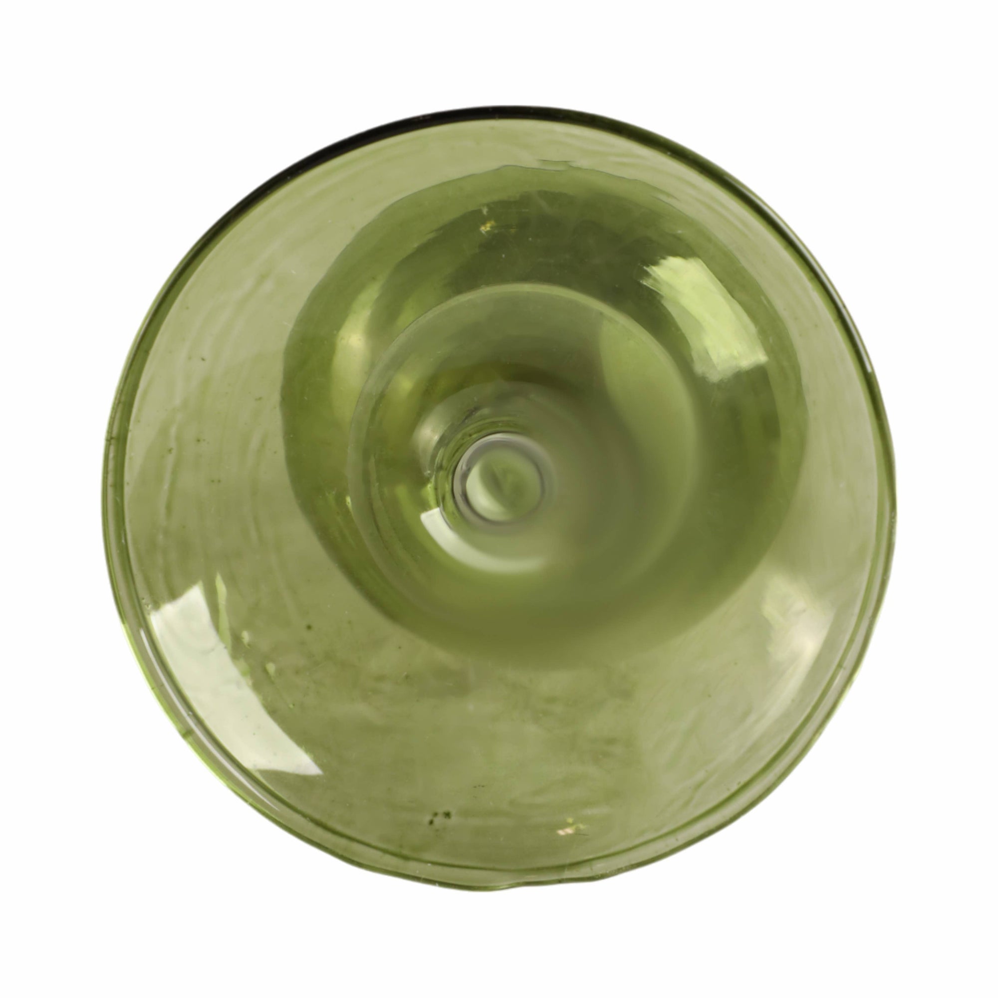 Glass Vintage Bubble Taper Candle Holder - Green, 11 in.