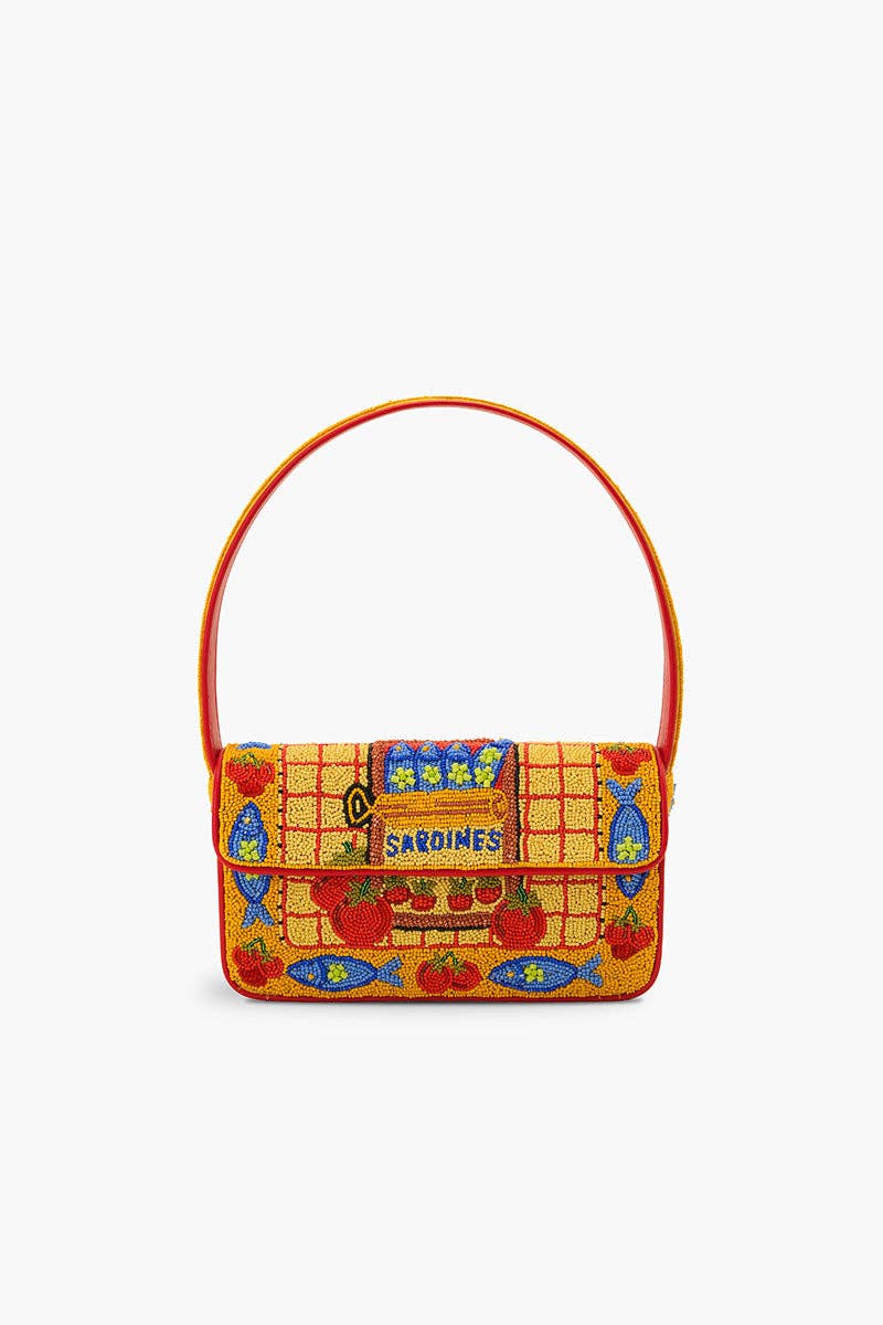 Deep Sea Sardine Beaded Coastal Shoulder Bag
