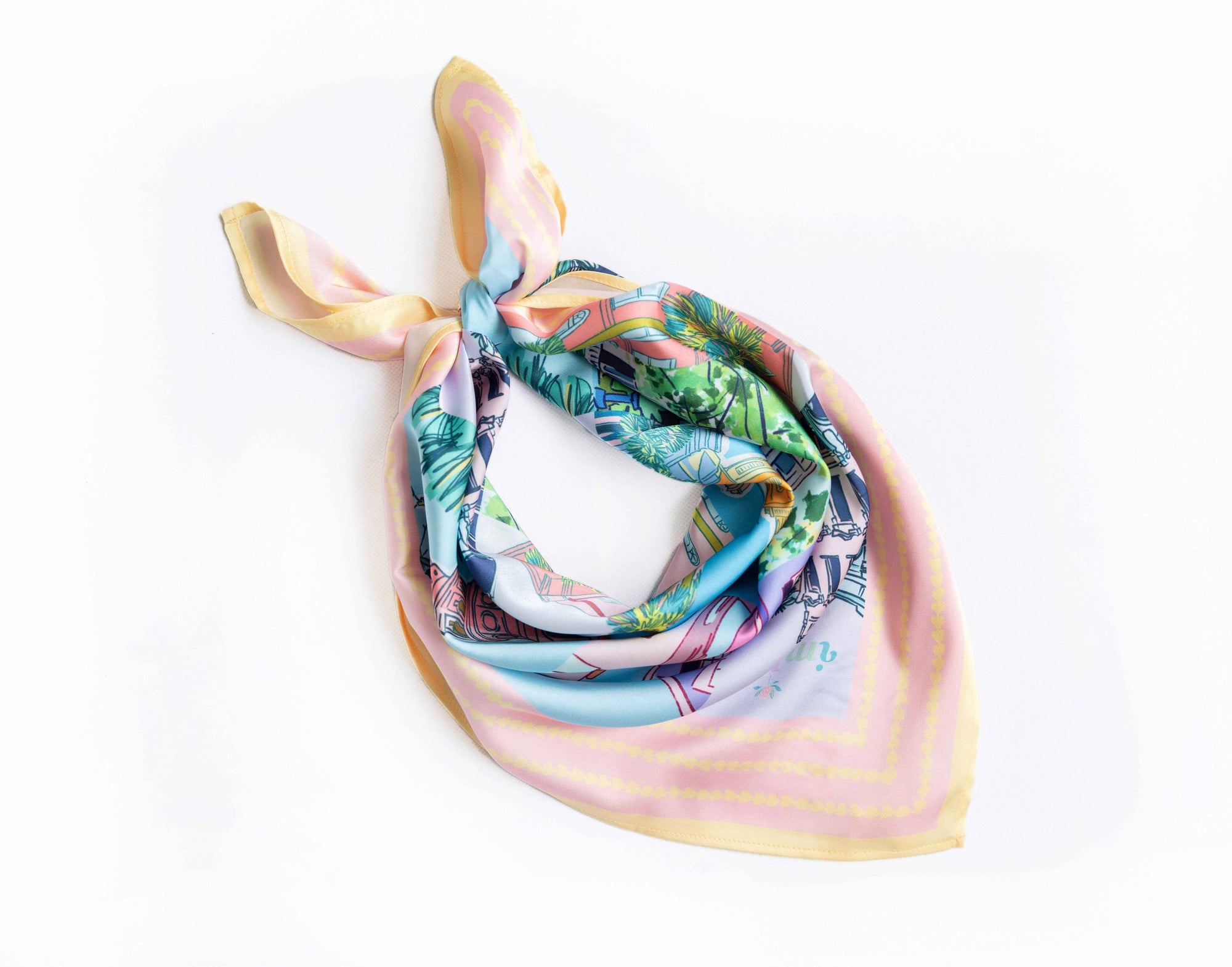Charleston Pop Scarf 25x25" - Bright Artist Collaboration