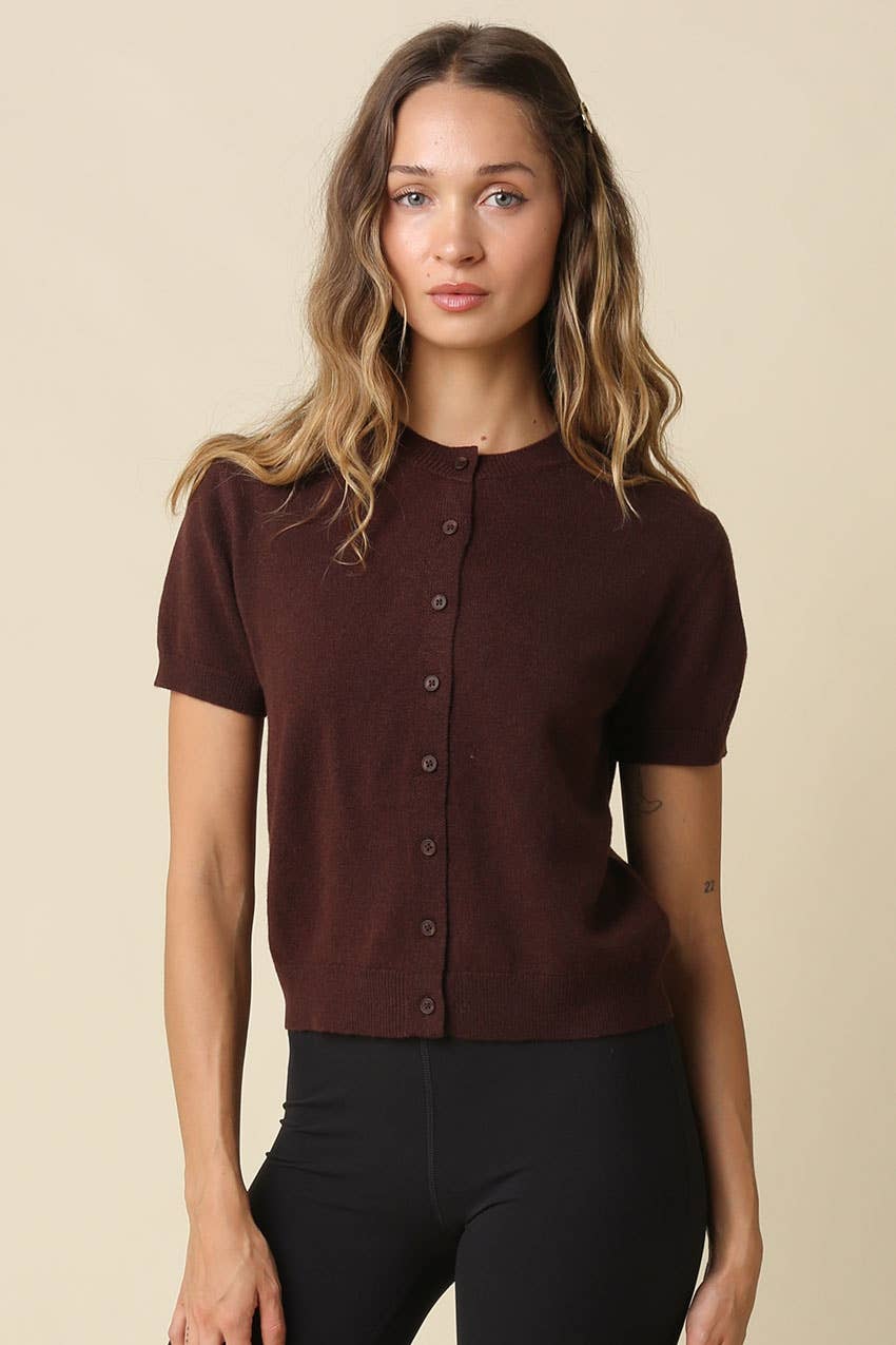 Maddie Short Sleeve Knit Cardigan