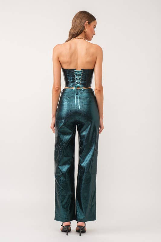 Gaia Teal Corset Top