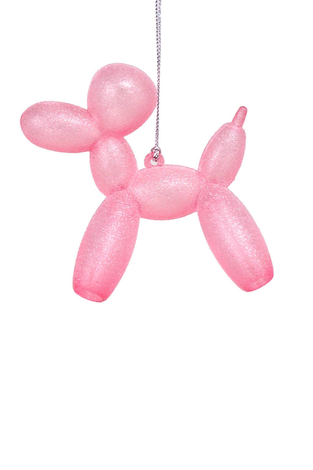 Baby pink Glittery Balloon Poodle Ornament
