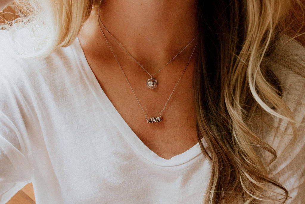 Rotini Pasta Necklace, Yellow Gold Plated, By Delicacies Jewelry - Every Purchase Helps Fight Hunger! (Food Jewelry, Foodie Gift)