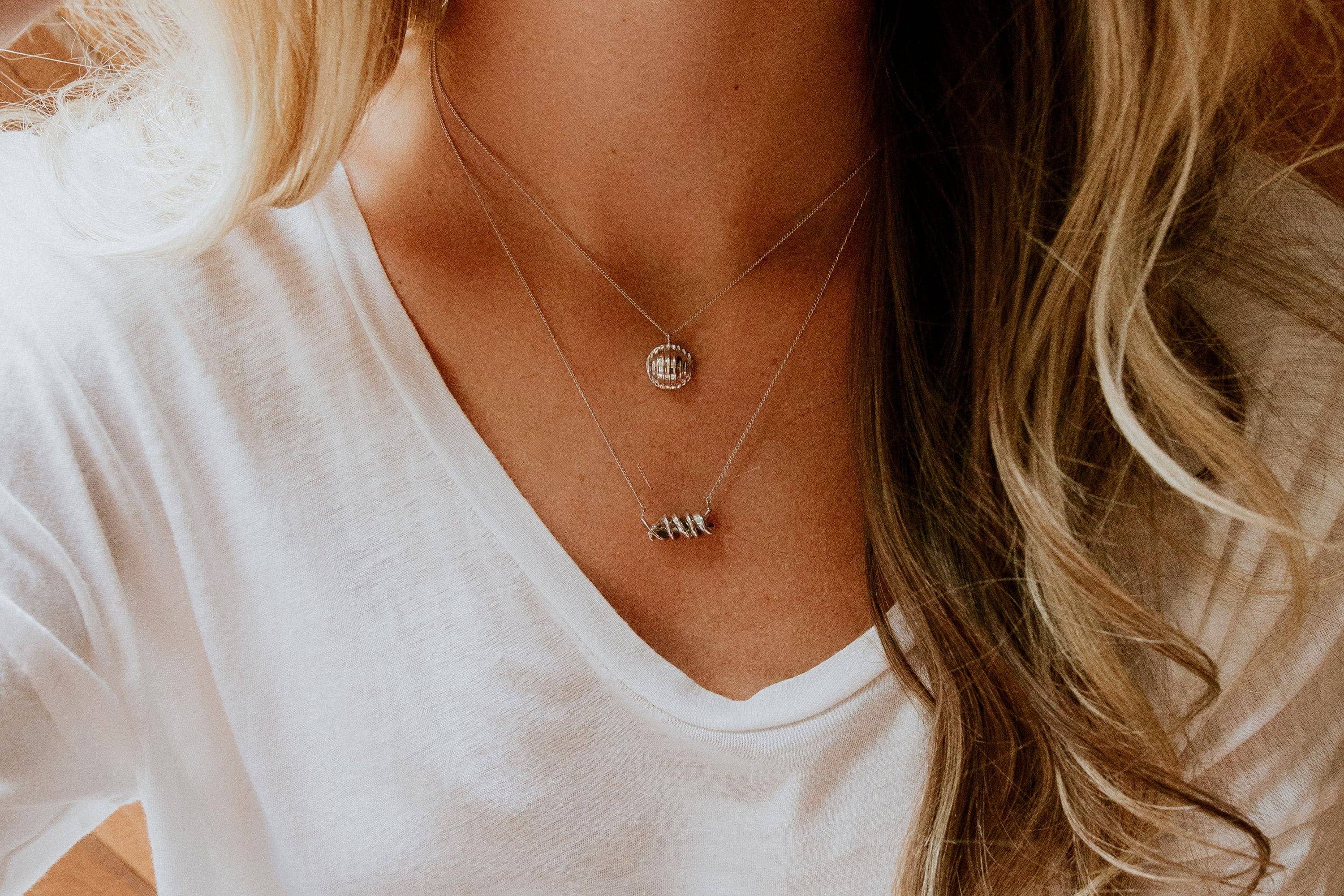 Rotini Pasta Necklace, Yellow Gold Plated, By Delicacies Jewelry - Every Purchase Helps Fight Hunger! (Food Jewelry, Foodie Gift)