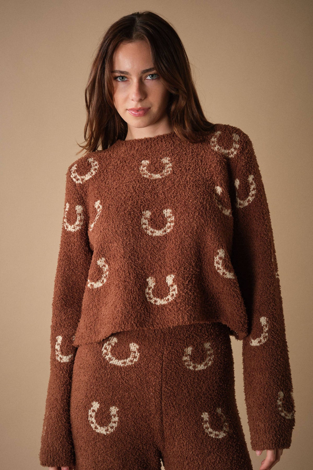 Cozy Horseshoe Knit Pants Set
