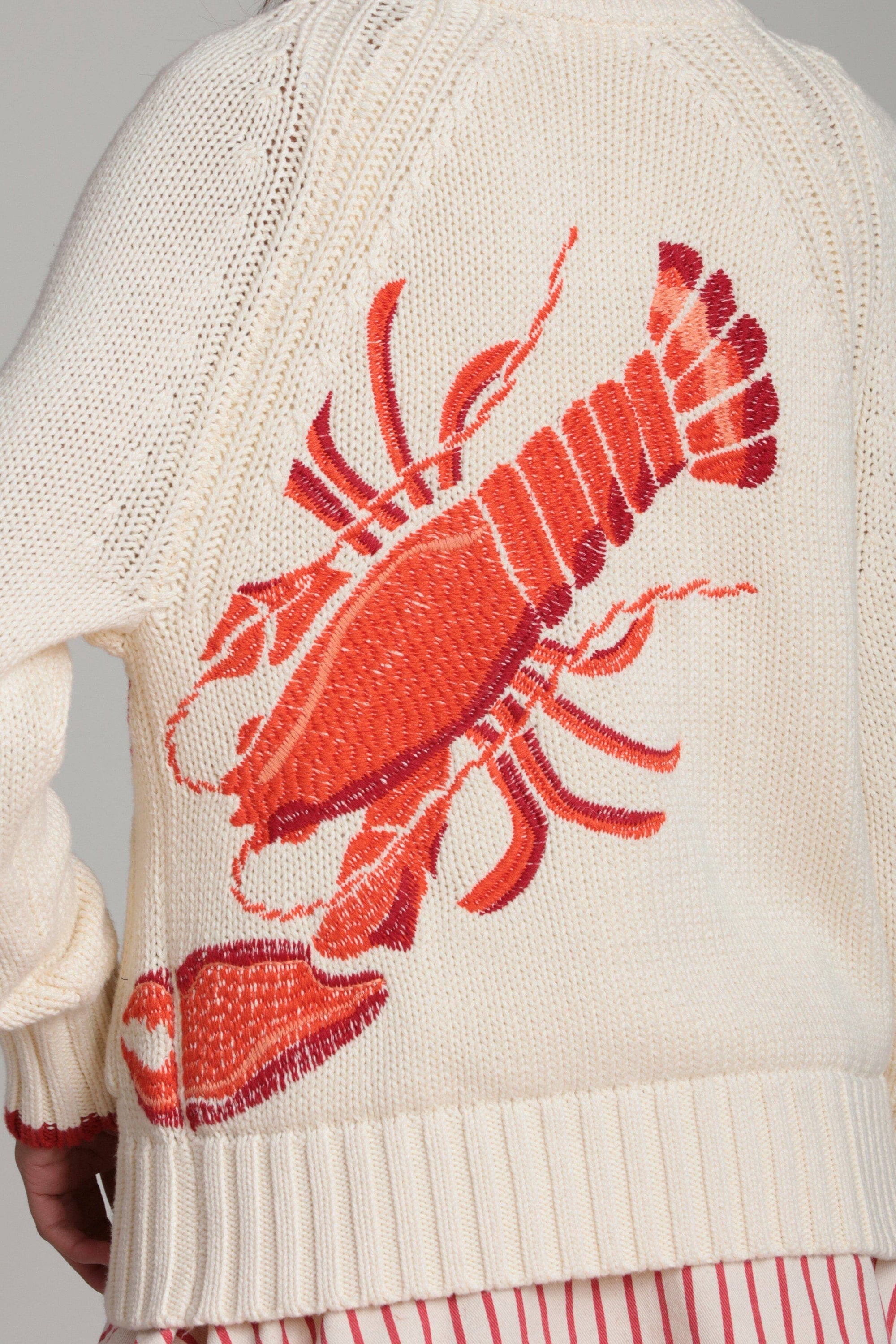 Cotton Lobster Intarsia Toggle Cardigan
