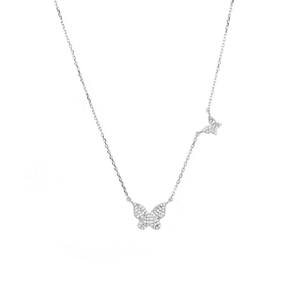 Sterling double butterfly necklace
