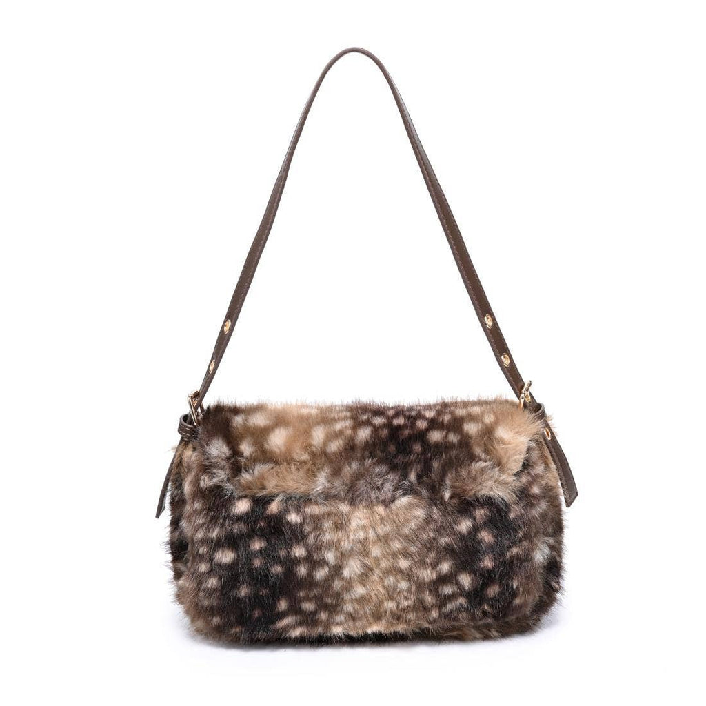 Beverly - Deer Print Faux Fur Crossbody Bag