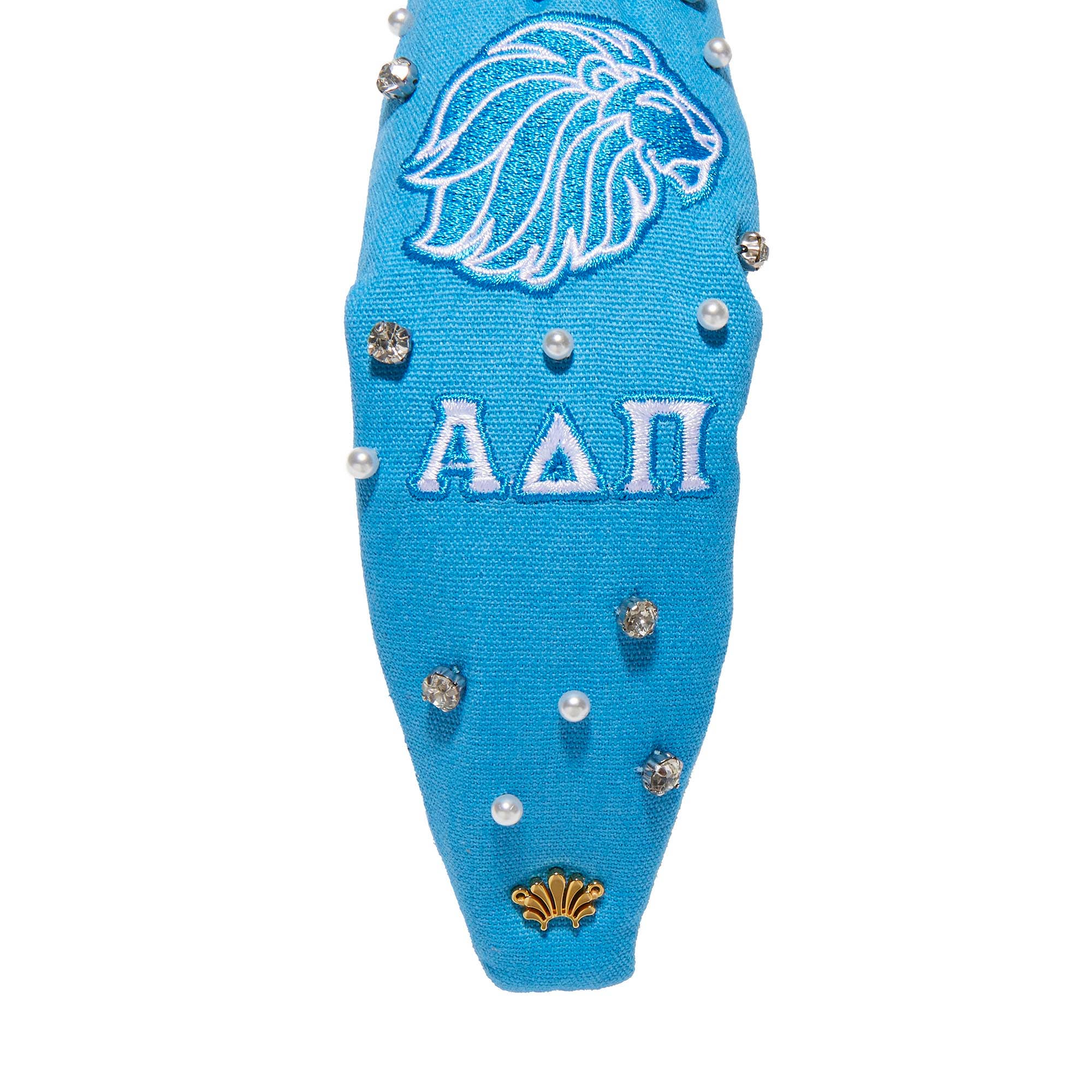 ADELPHEAN BLUE ALPHA DELTA PI KNOTTED HEADBAND
