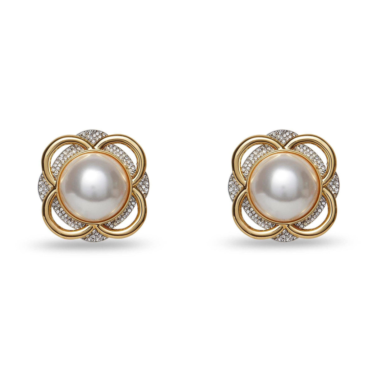PEARL PINBALL BUTTON EARRINGS