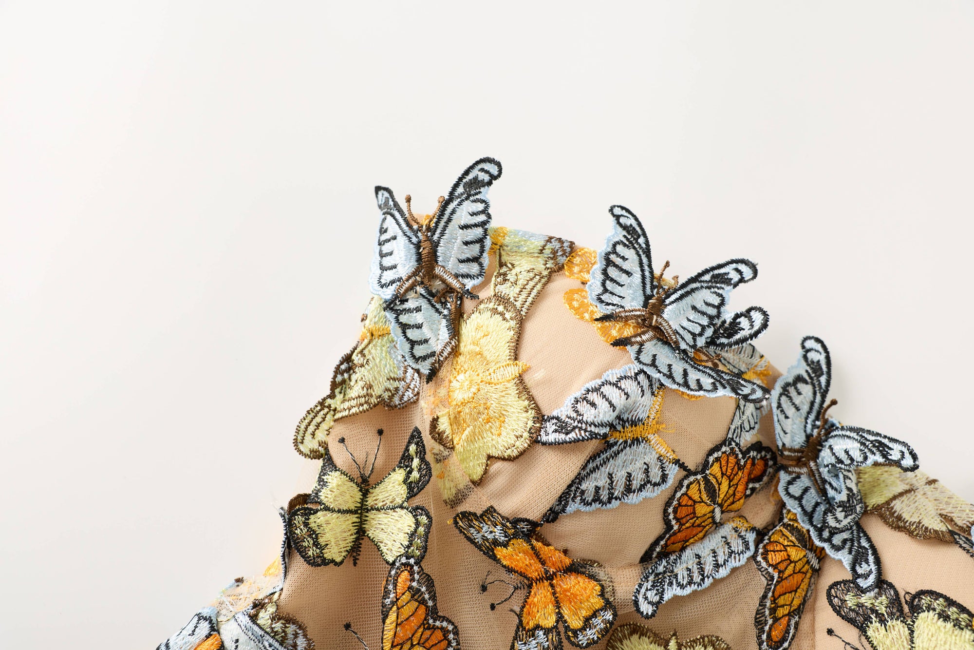 PS12 3D Butterfly Embroidered Strapless Maxi Dress