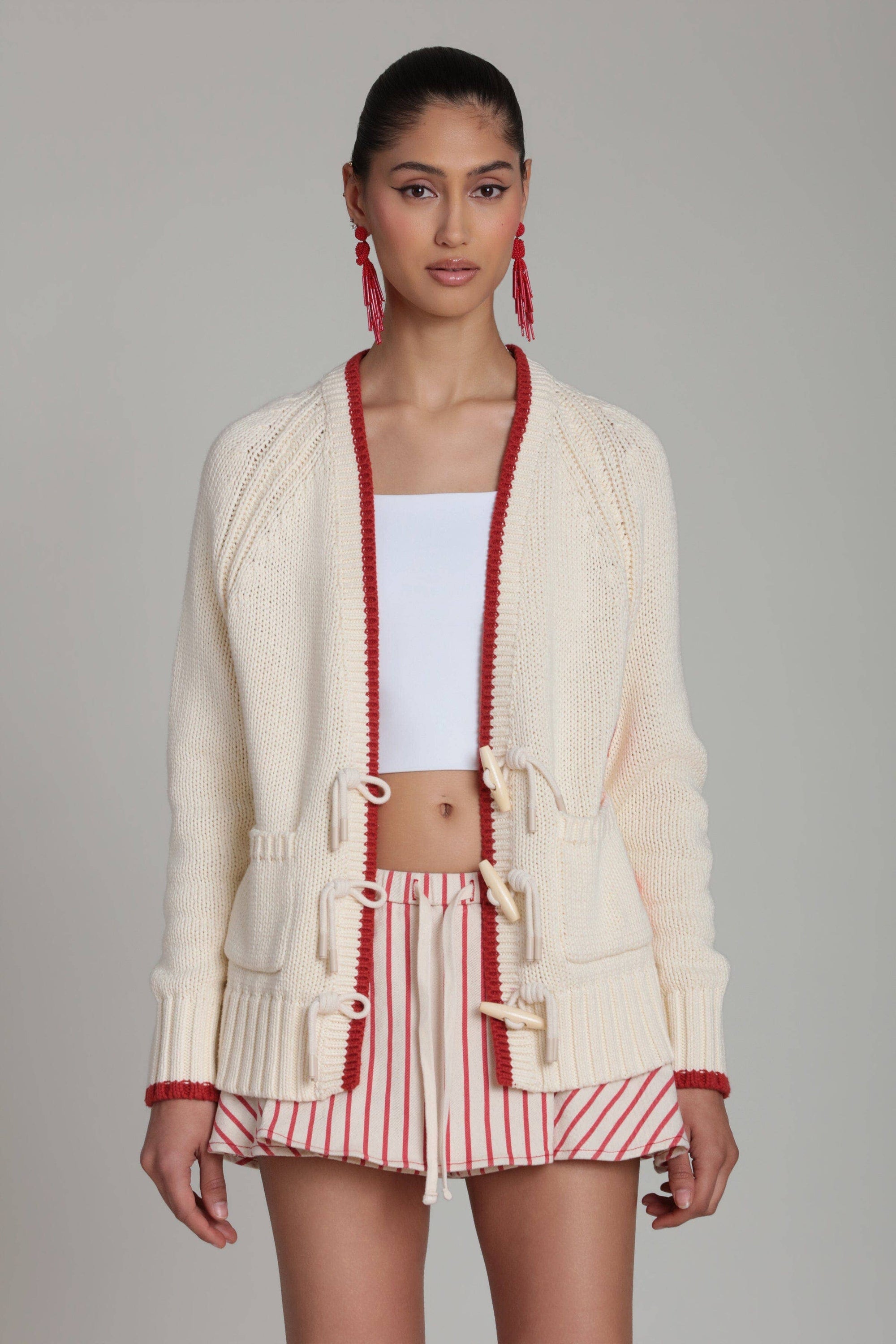 Cotton Lobster Intarsia Toggle Cardigan