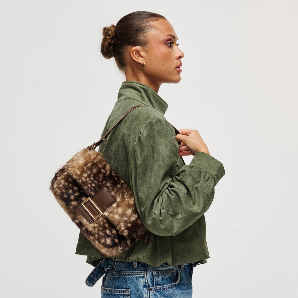 Beverly - Deer Print Faux Fur Crossbody Bag