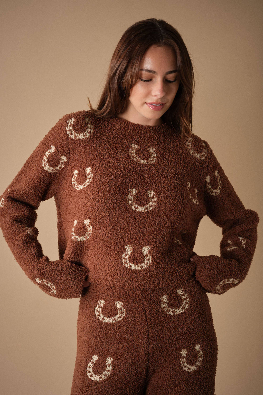 Cozy Horseshoe Knit Pants Set