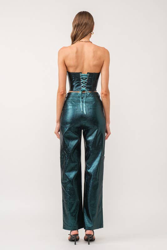 Gaia Teal Corset Top