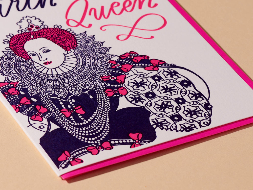 Letterpress Birthday Card—Birthday Queen (Historical)