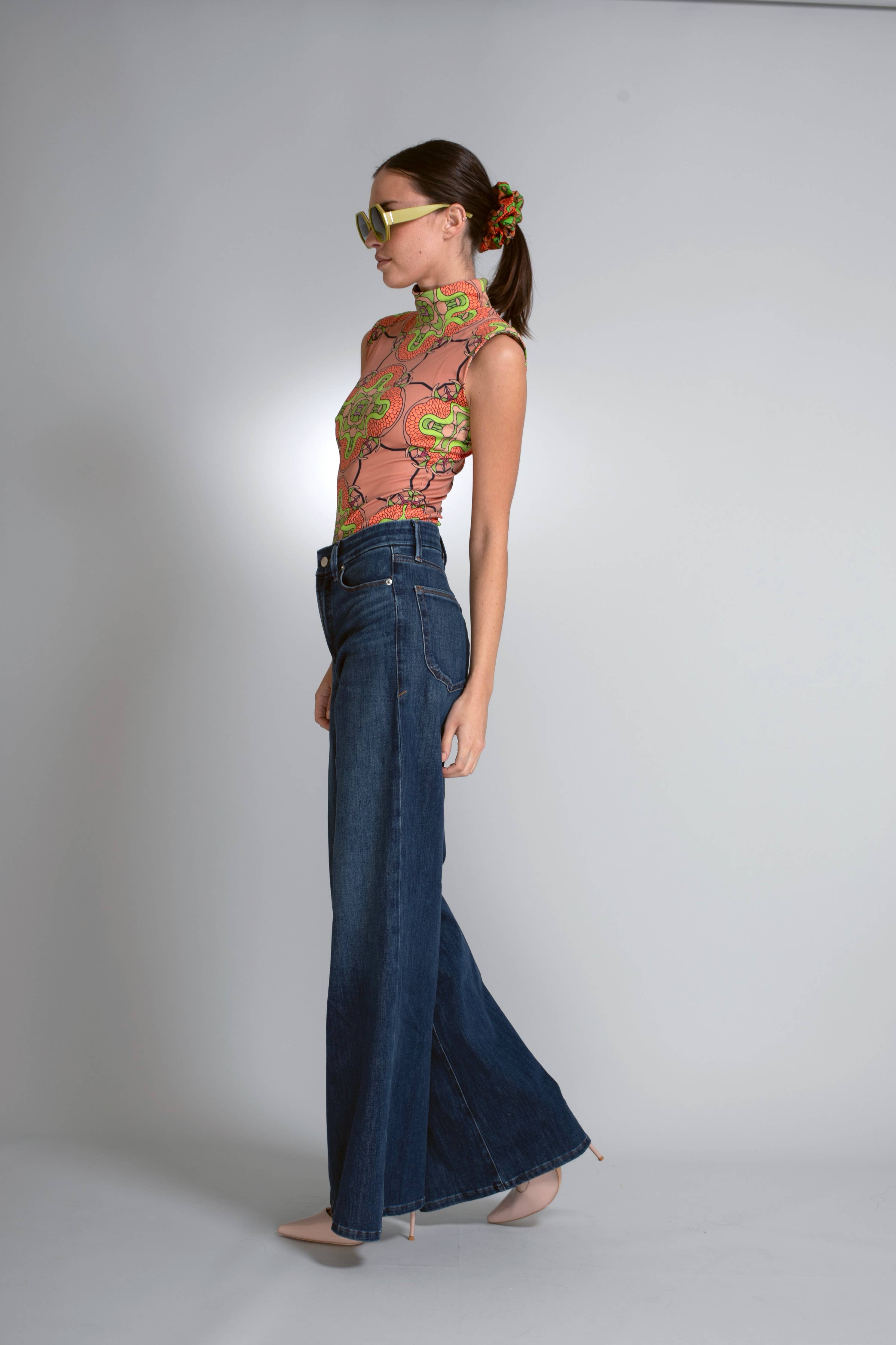 Coral Mock Neck Bodysuit