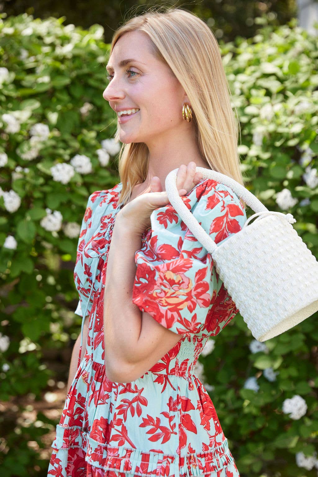 The Saint Tropez - Beaded Bucket Bag in Classic Ivory