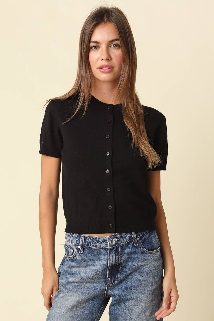 Maddie Short Sleeve Knit Cardigan
