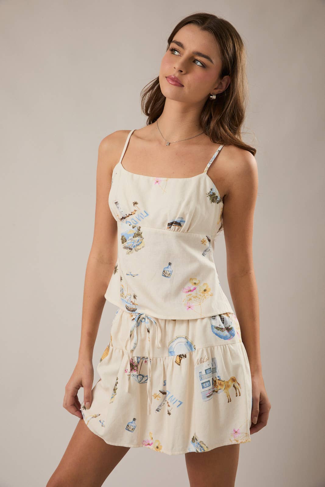 Greek Dream Back Tie Spaghetti Top