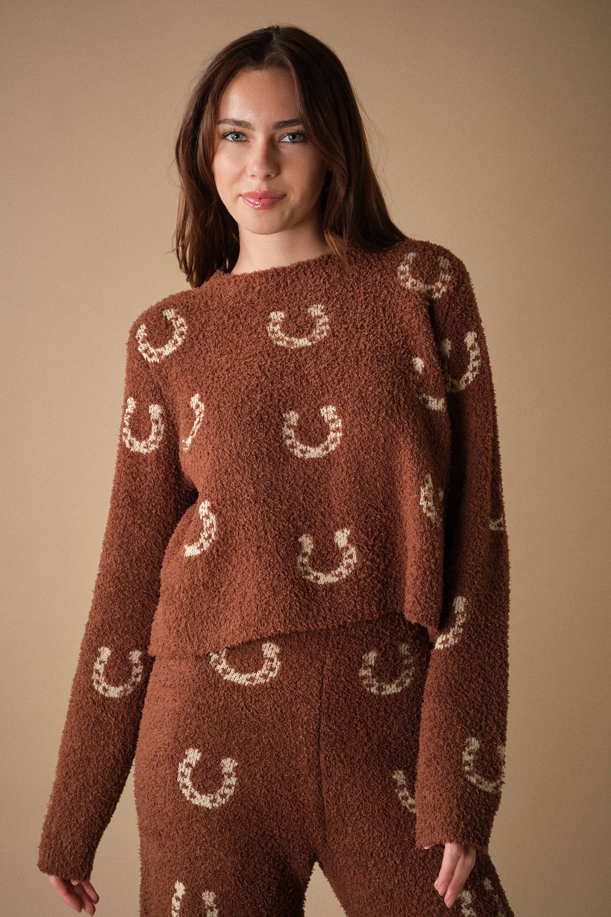 Cozy Horseshoe Knit Pants Set