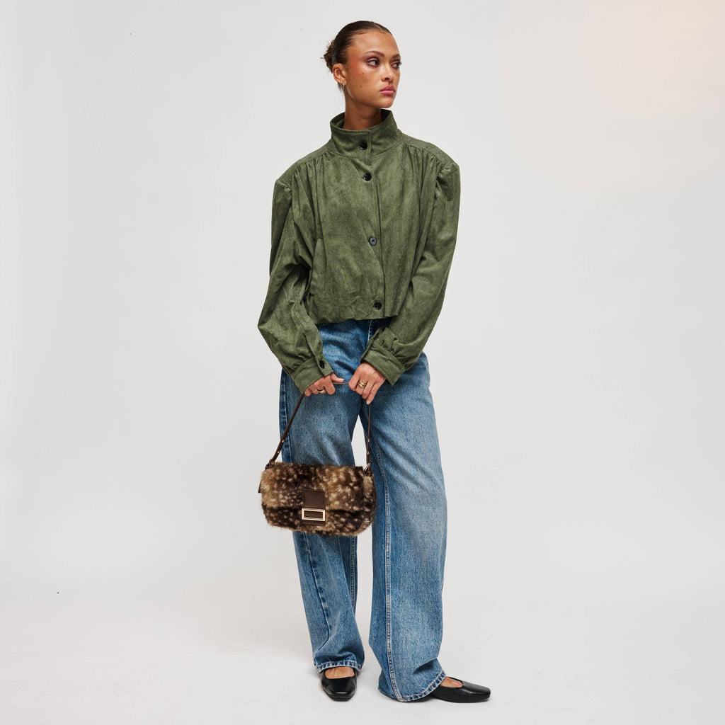 Beverly - Deer Print Faux Fur Crossbody Bag