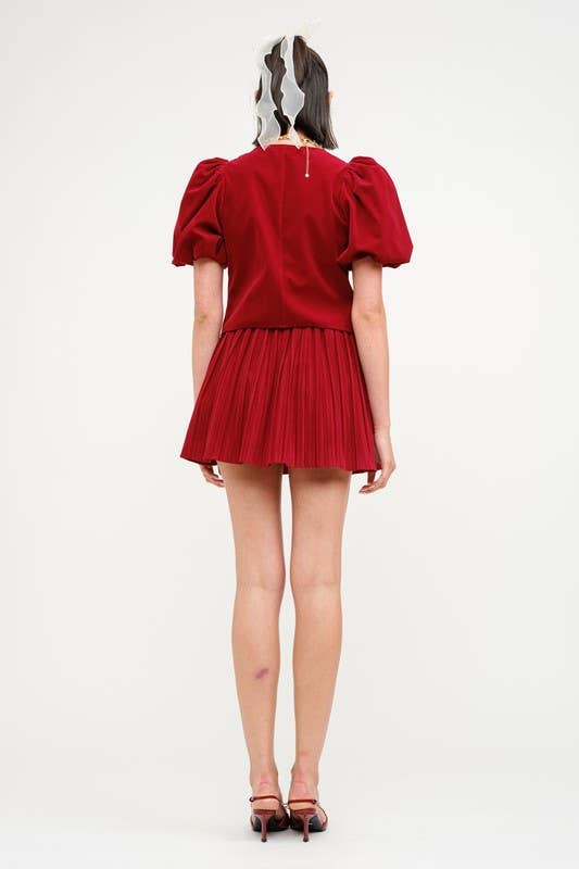 Carmin Velvet Blouse