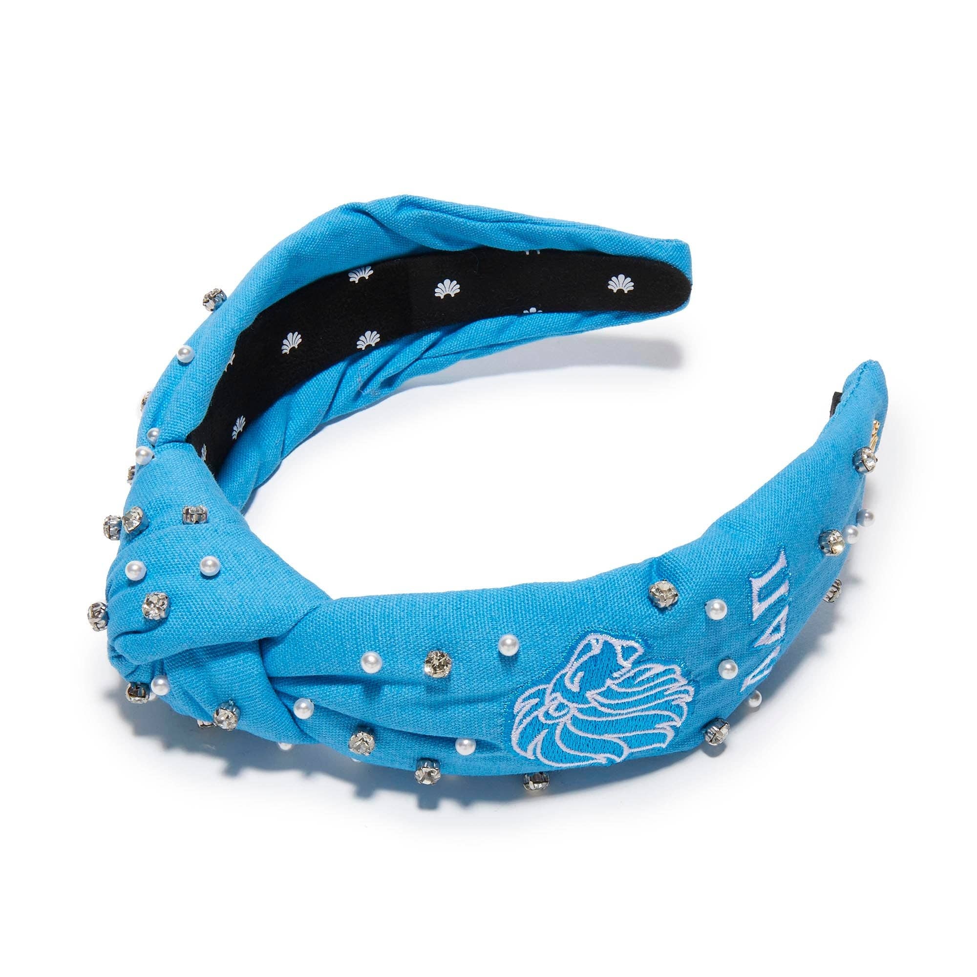 ADELPHEAN BLUE ALPHA DELTA PI KNOTTED HEADBAND