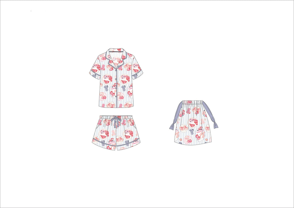 Patisserie Stripe Short Sleeve/Shorts PJ Set