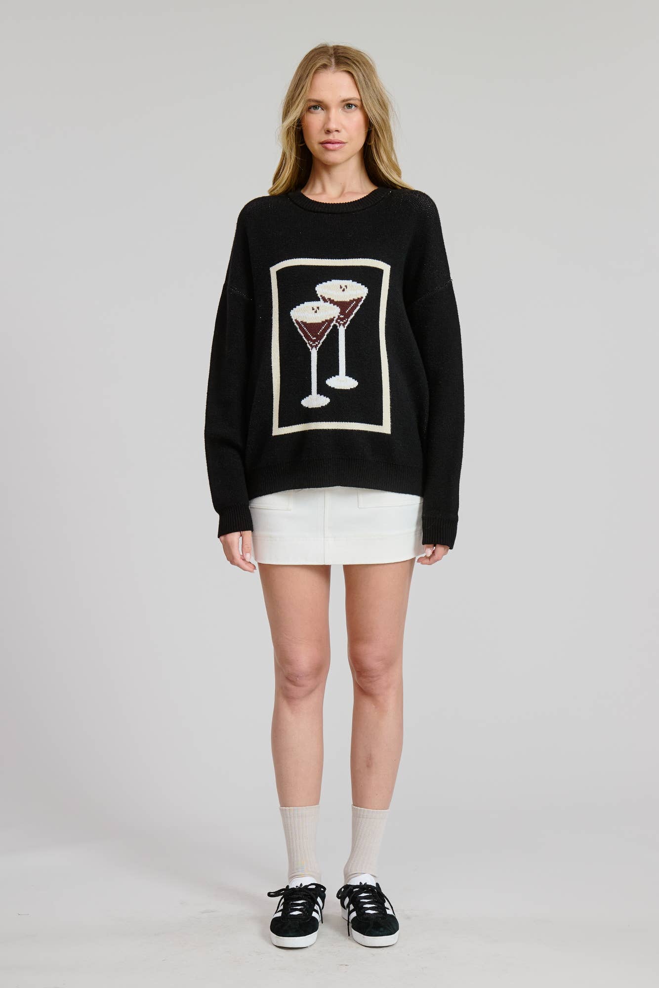 Double Espresso Martini Jacquard Sweater Top