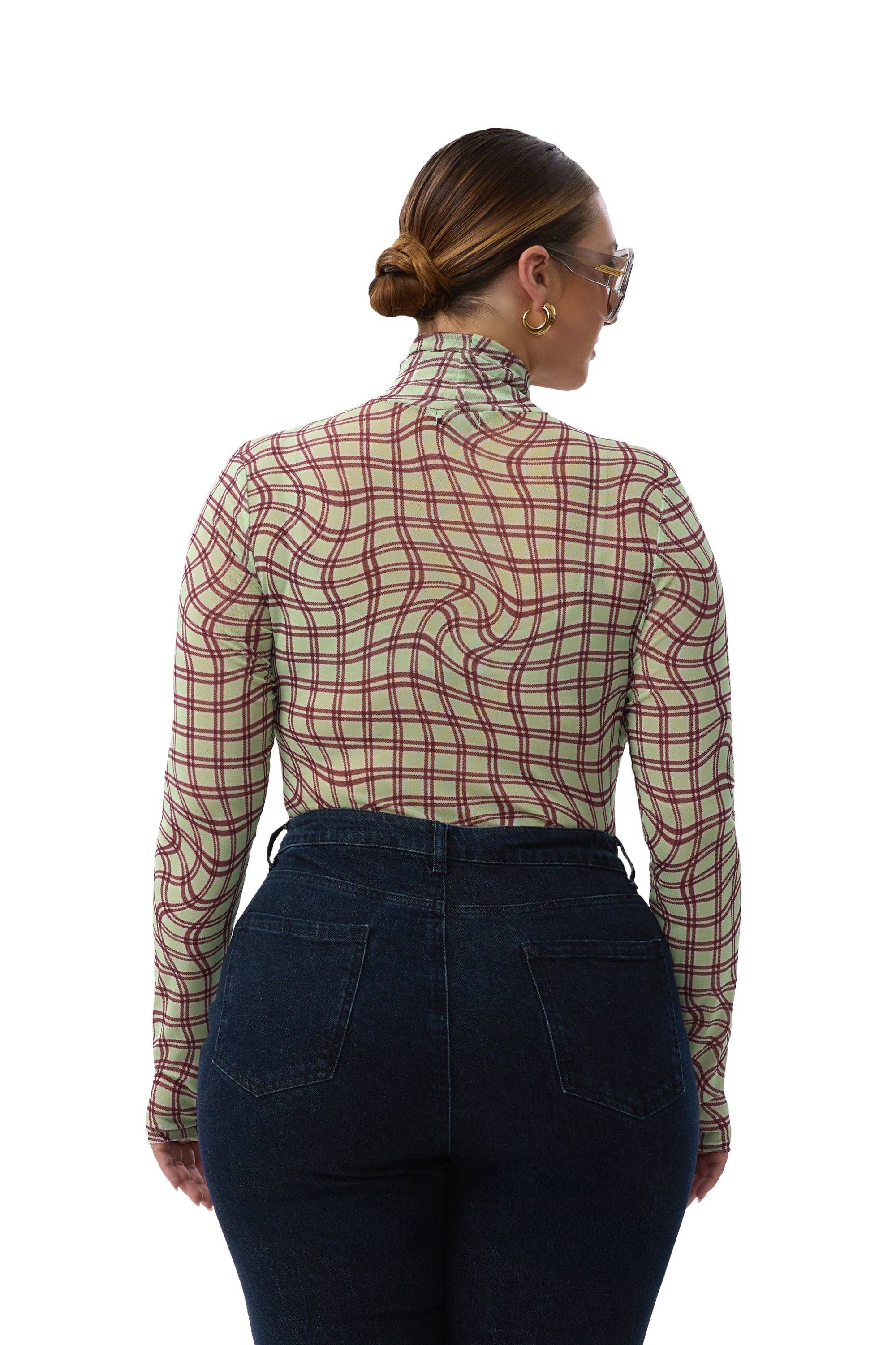 Zadie Top - Mint Plaid