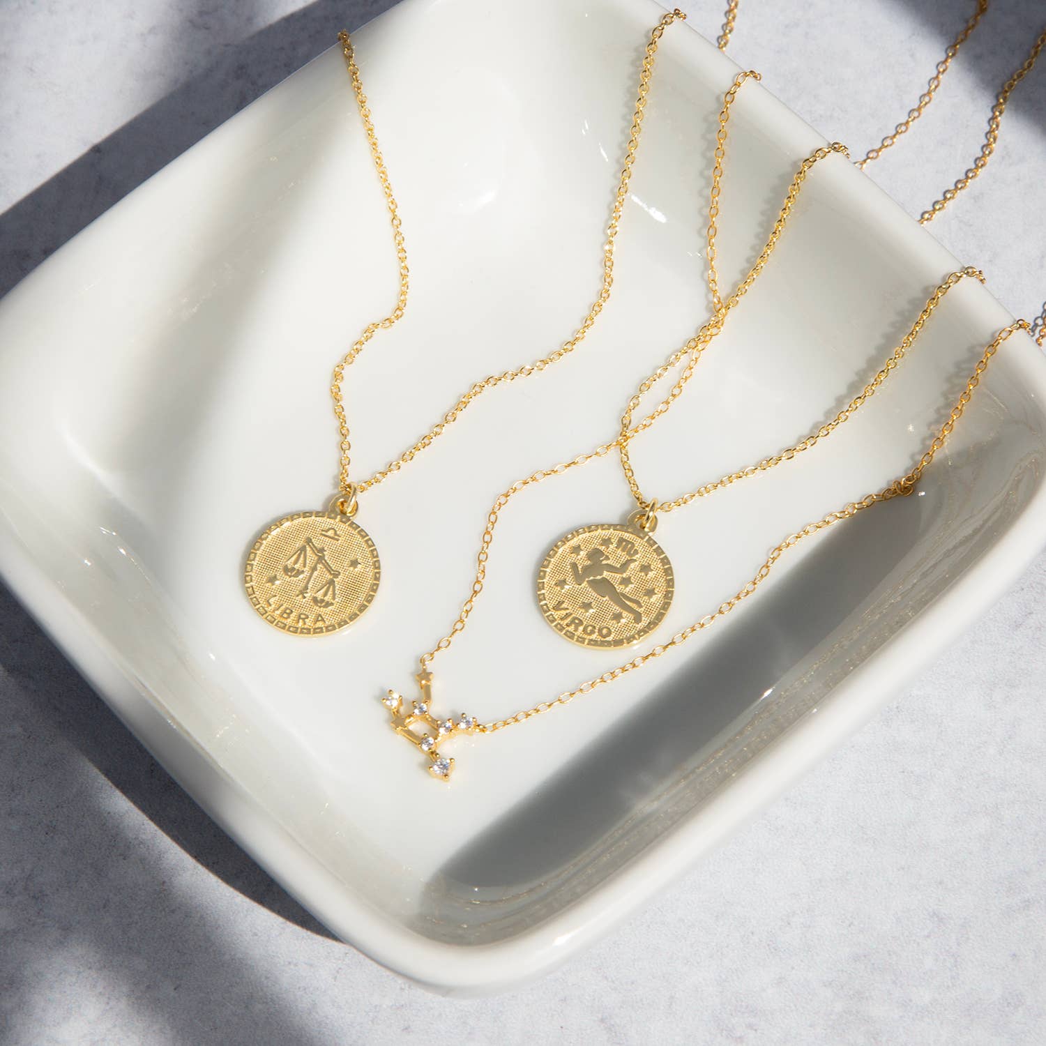 Gold plated zodiac constellation necklace
