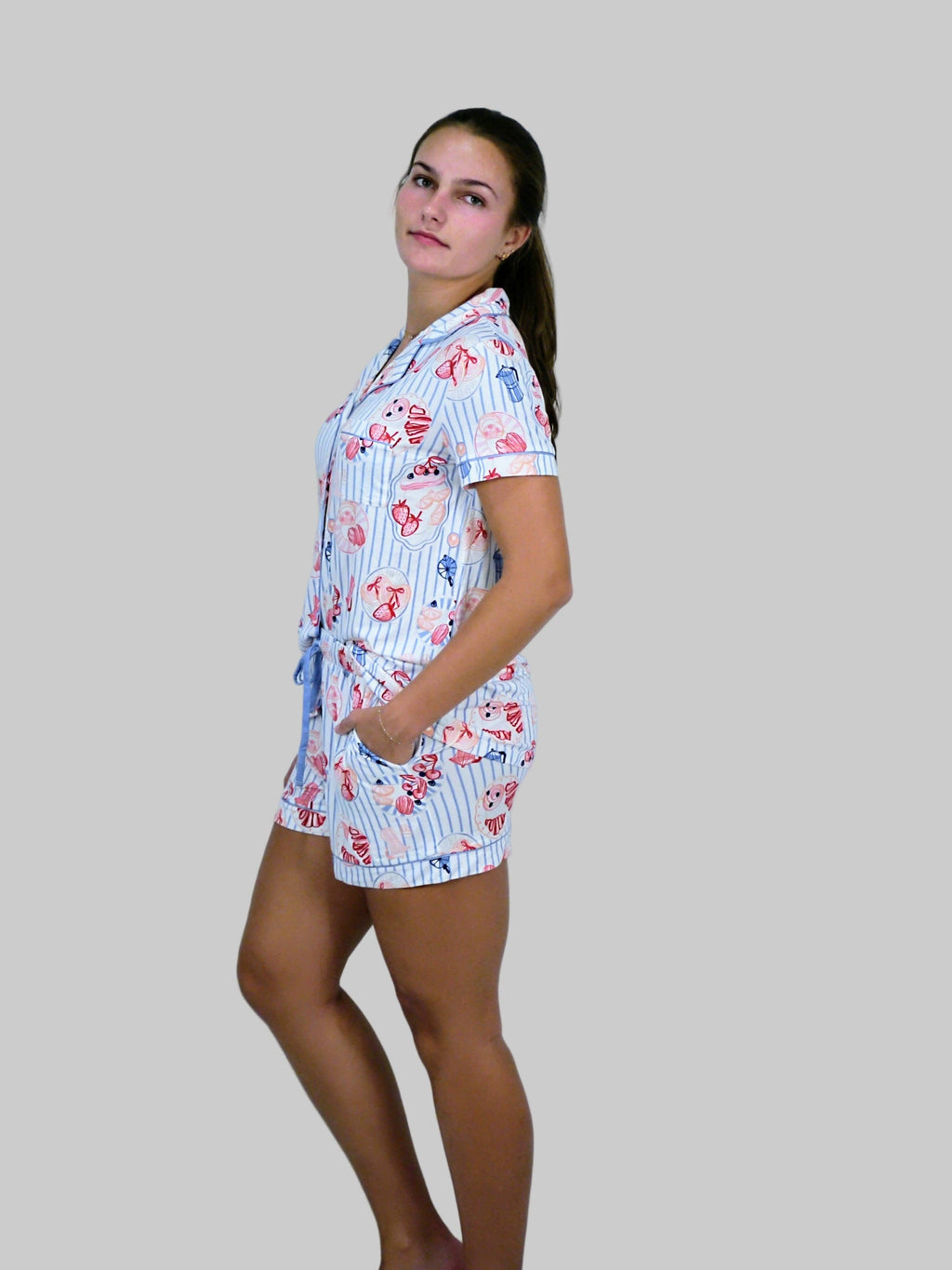 Patisserie Stripe Short Sleeve/Shorts PJ Set