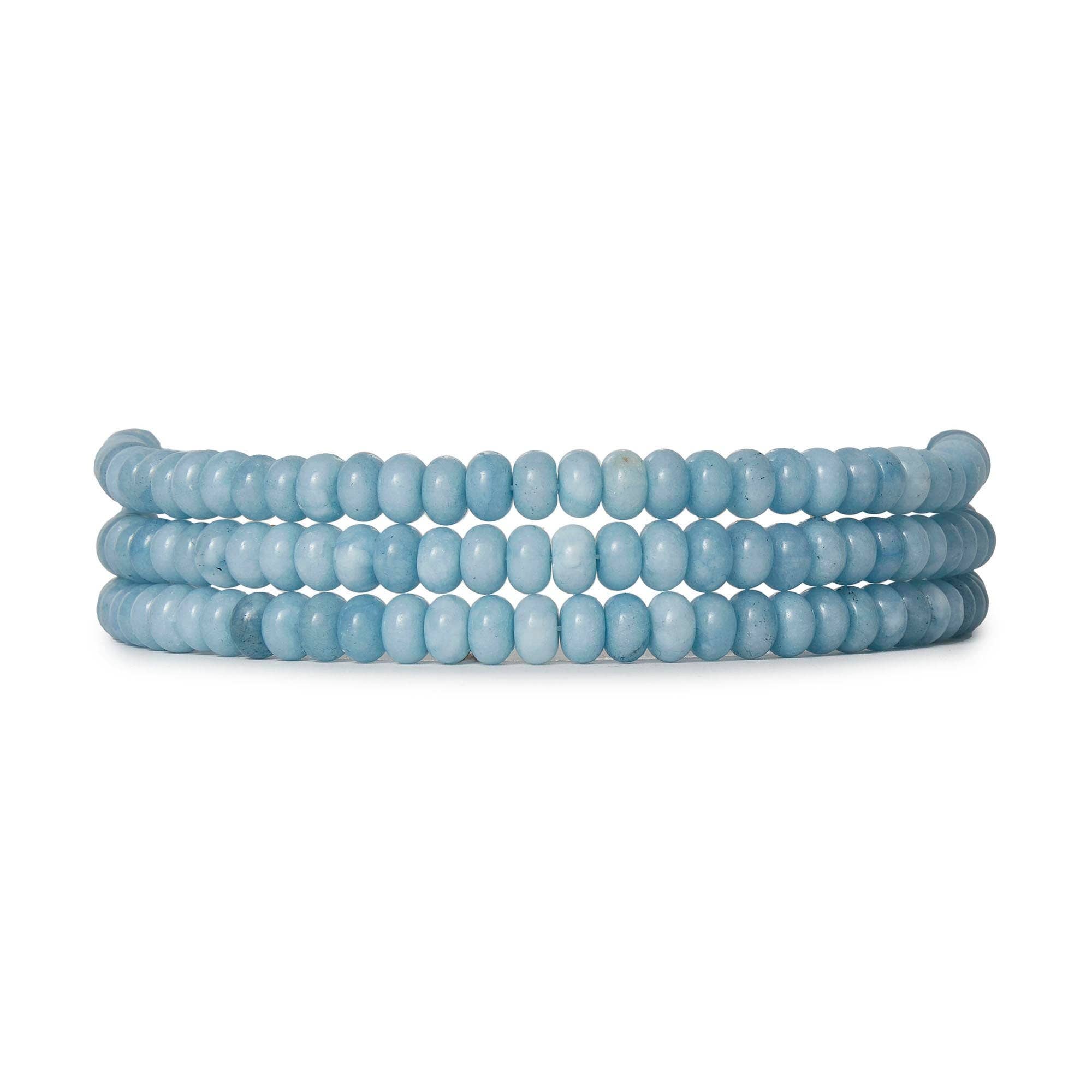 BLUE AVENTURINE DIANA TRIPLE ROW CHOKER