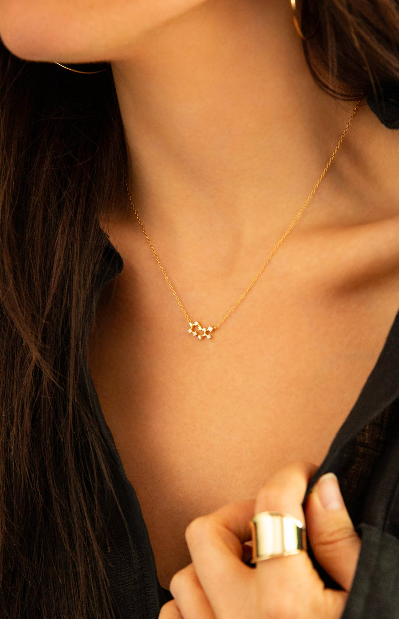 Gold plated zodiac constellation necklace