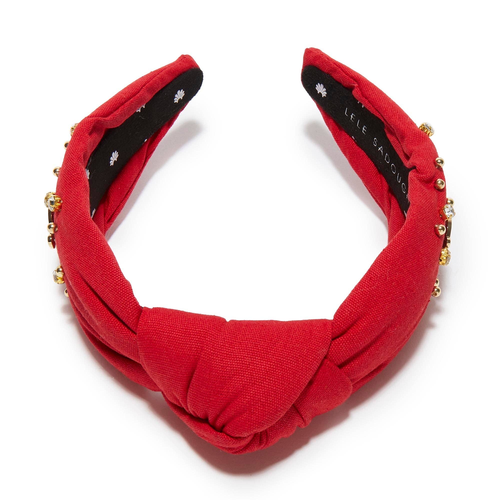 SCARLET ALPHA CHI OMEGA KNOTTED HEADBAND