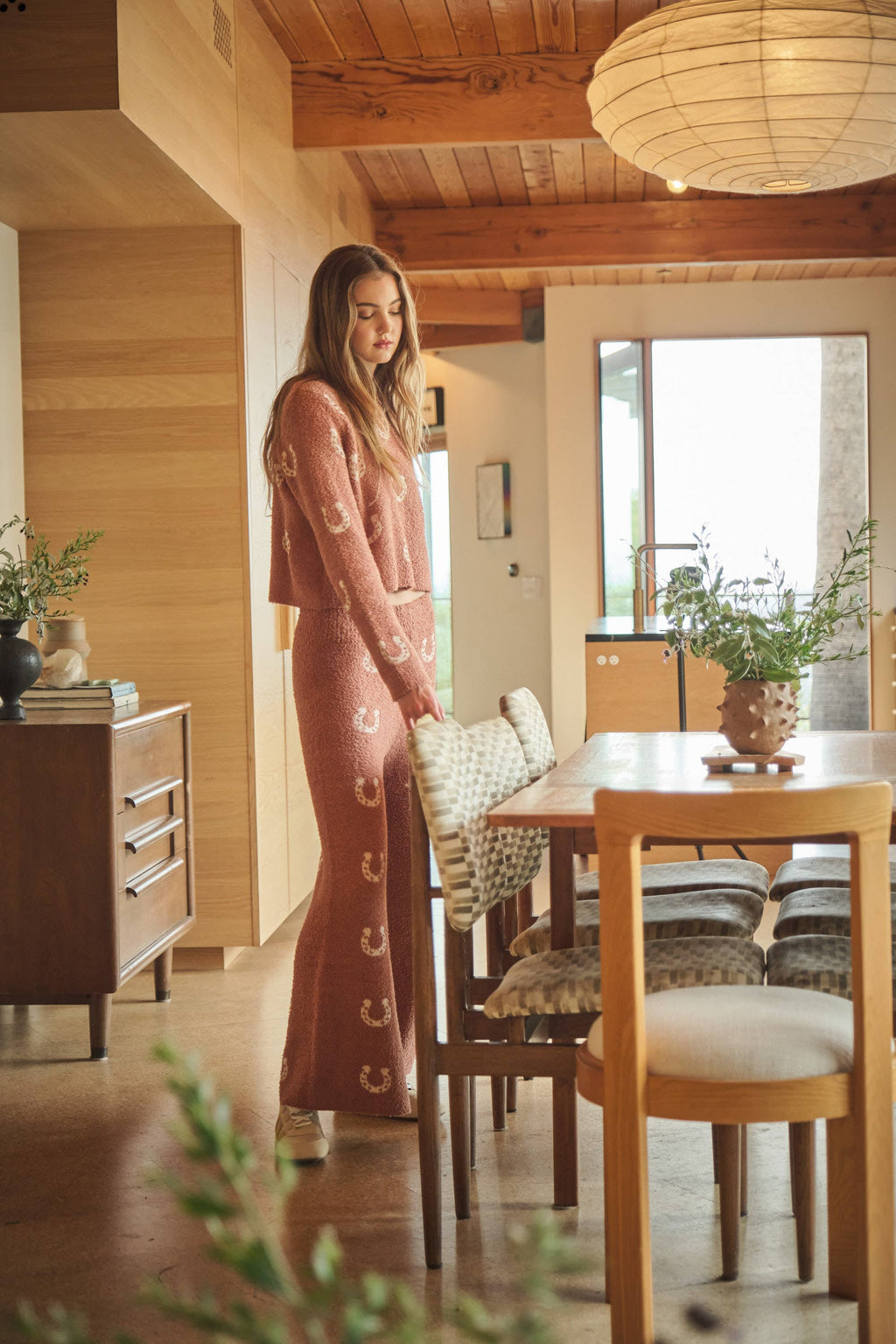 Cozy Horseshoe Knit Pants Set