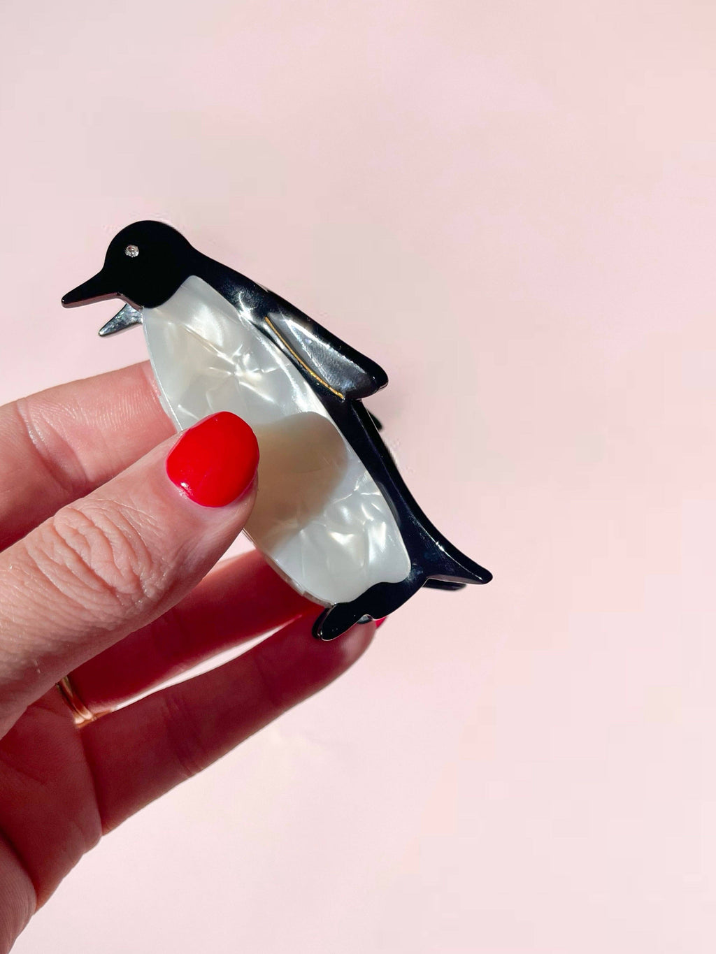 Penguin Claw Clip // Cellulose Acetate 