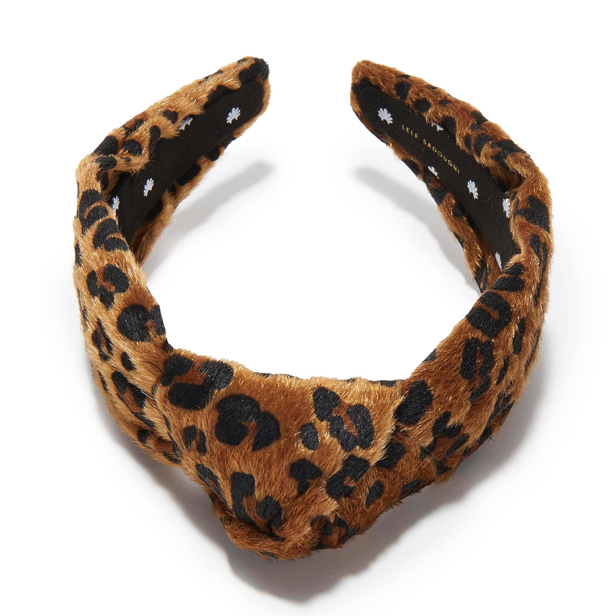 LEOPARD KNOTTED FAUX PONYHAIR HEADBAND