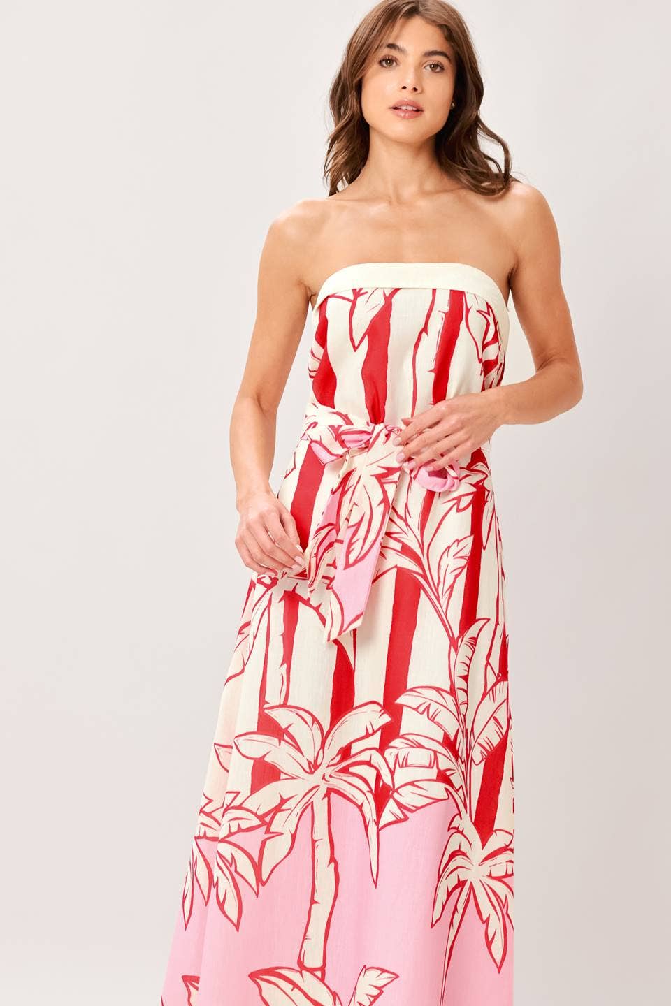Pink Palms Maxi Dress