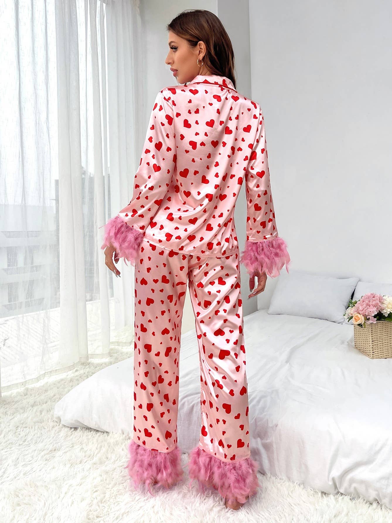Women's Valentine's Day Love heart romantic pajamas set