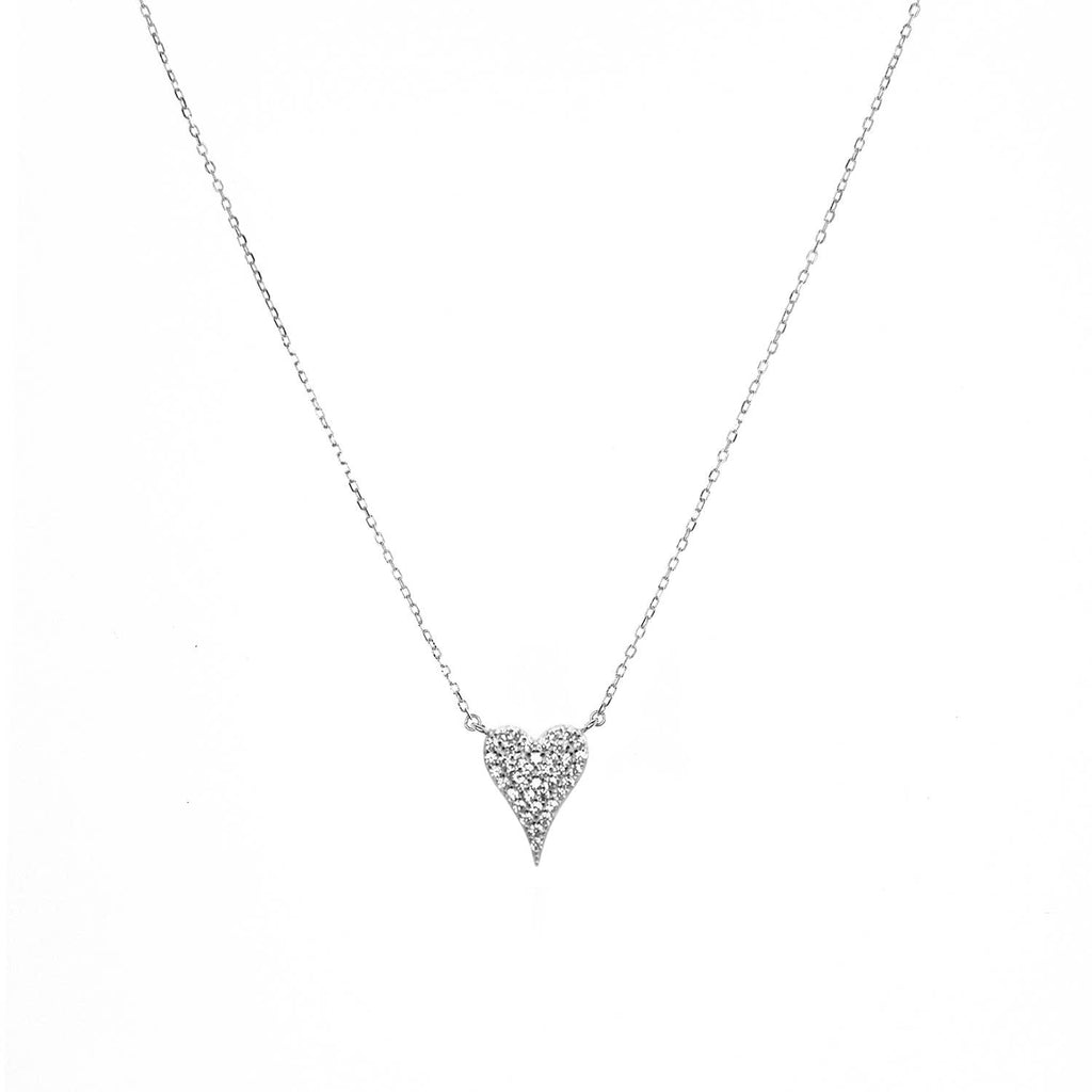 Gold Plated pave heart necklace