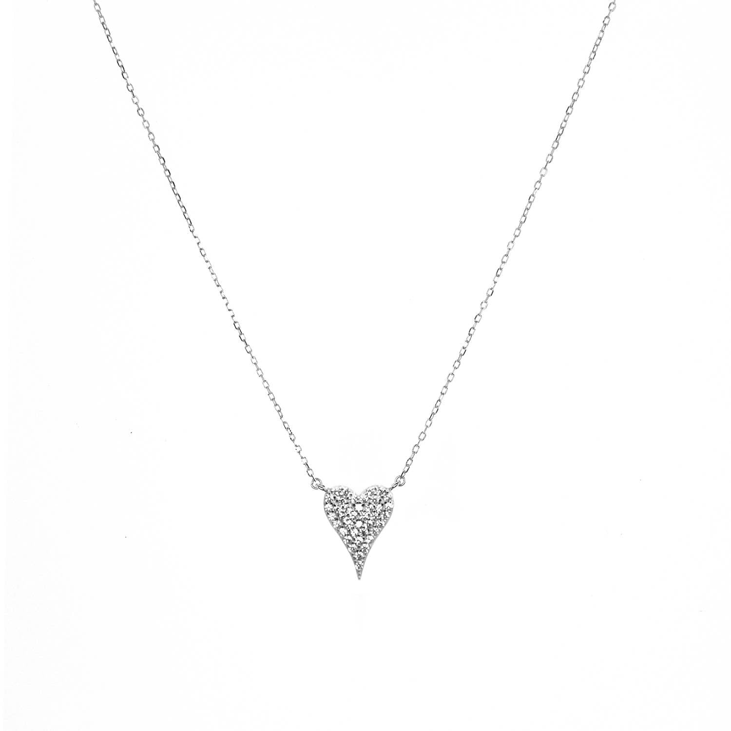 Gold Plated pave heart necklace